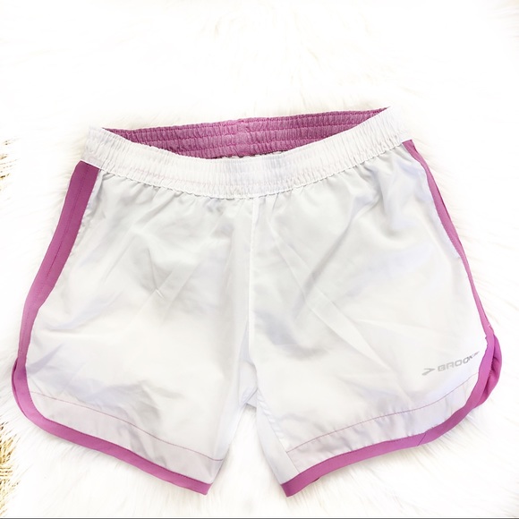 Brooks Pants - 🌴Brooks White Purple Equilibrium Tech Shorts XS